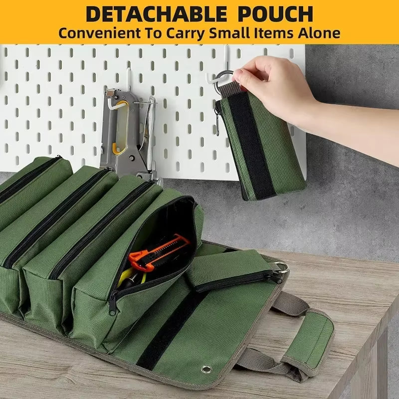 Multi-Purpose Tool Bag Portable Tool Organizer Carrier Bag Space-Saving Roll up Tool Bag for Mechanic/Electrician/Motorcycle